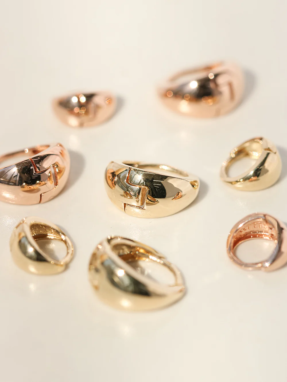 14K 18K Gold Concave Bowl Cartilage Hoop Earring - Image 5