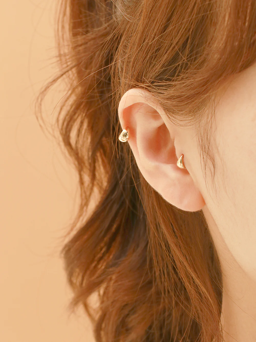 14K 18K Gold Concave Bowl Cartilage Hoop Earring - Image 6