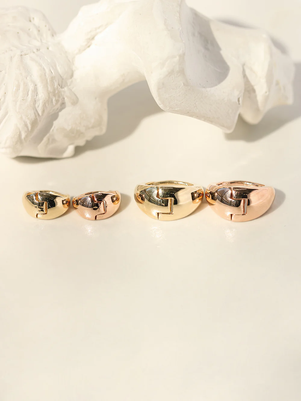 14K 18K Gold Concave Bowl Cartilage Hoop Earring - Image 9