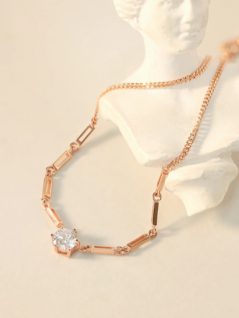 14K 18K Gold Crown Crystal Cubic Chain Anklet - Image 2