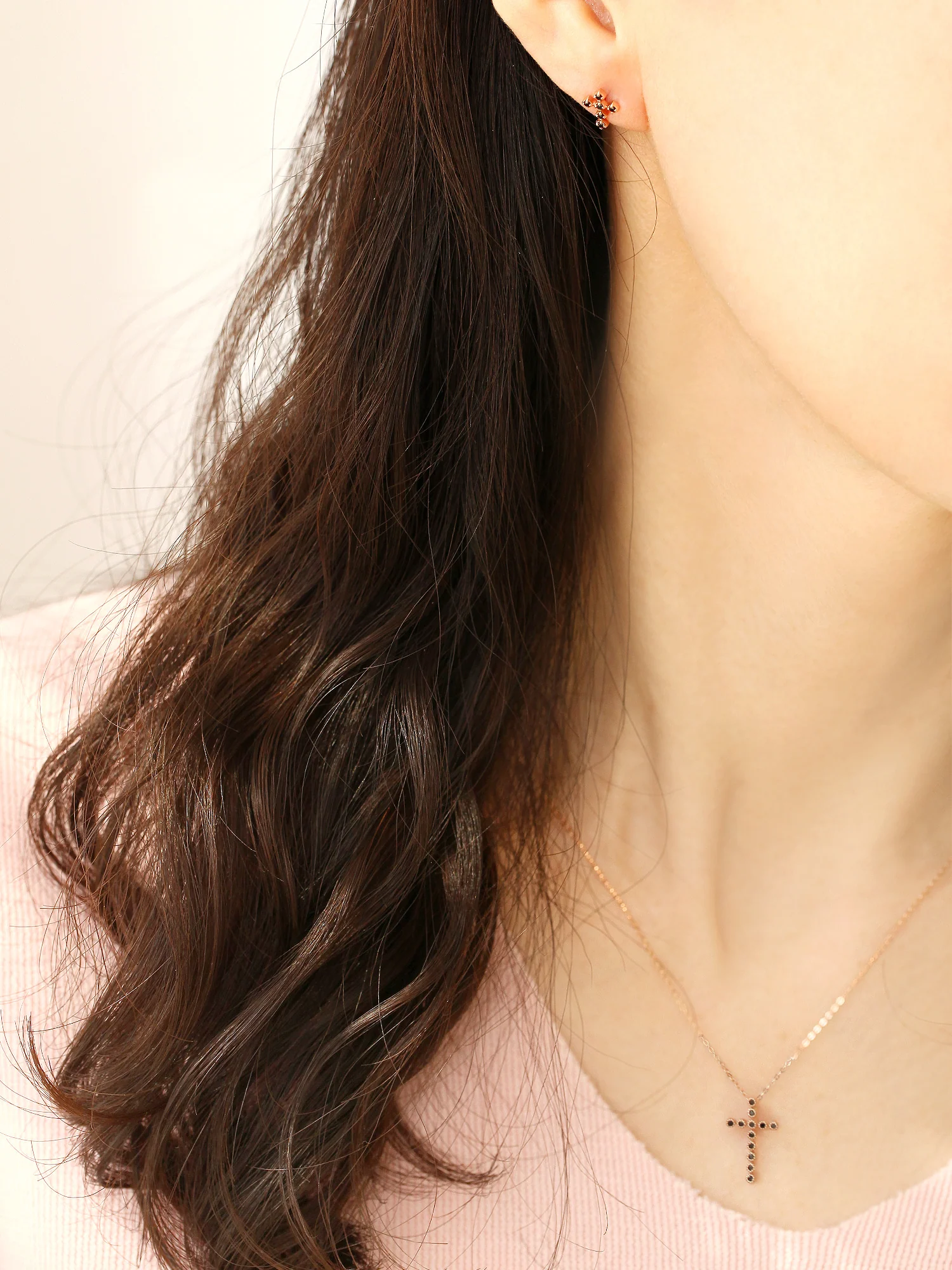 14K 18K Gold Cubic Cross Necklace - Image 7