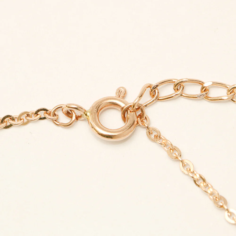 14K 18K Gold Cutting Ball Mixed Clip Chain Anklet - Image 11