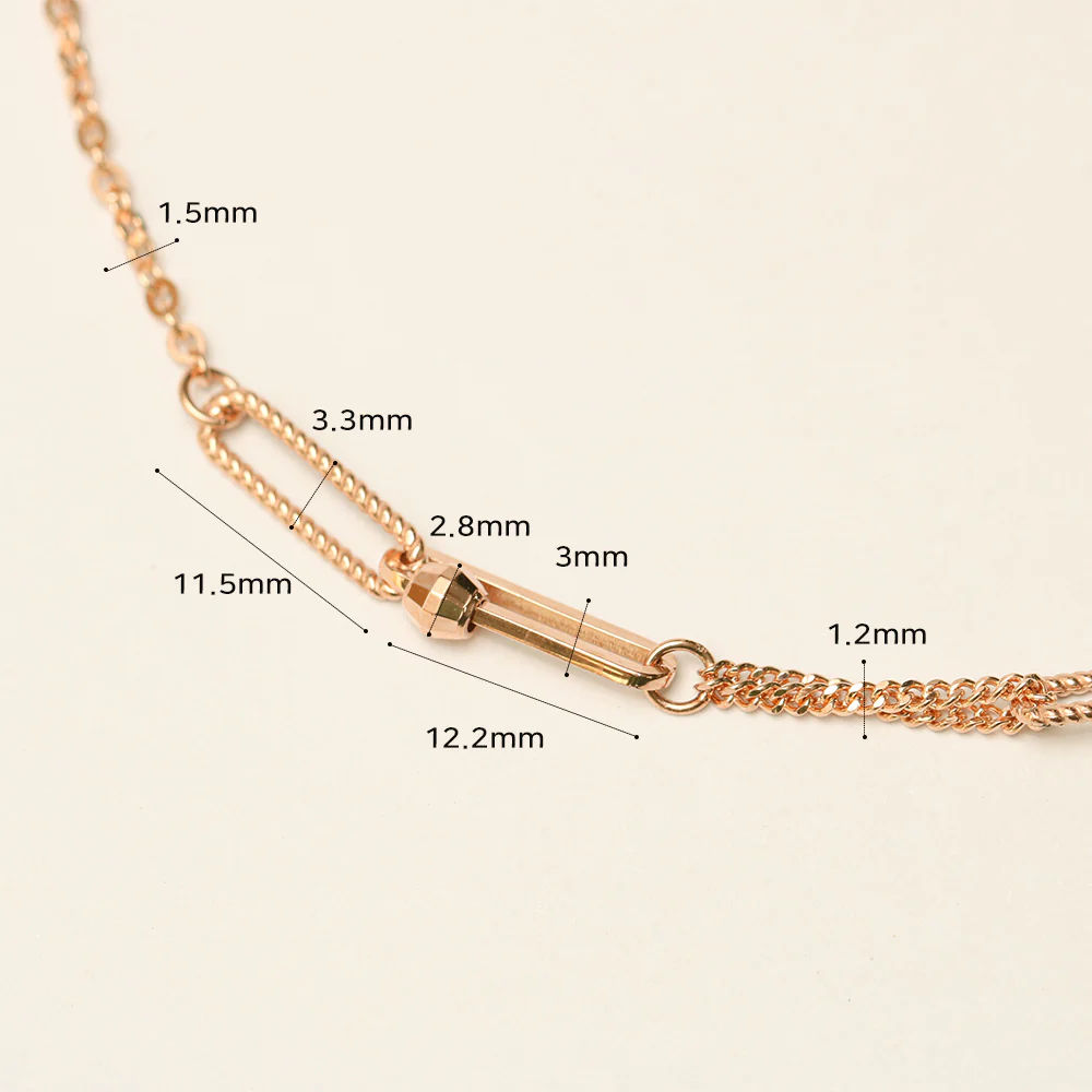 14K 18K Gold Cutting Ball Mixed Clip Chain Anklet - Image 13