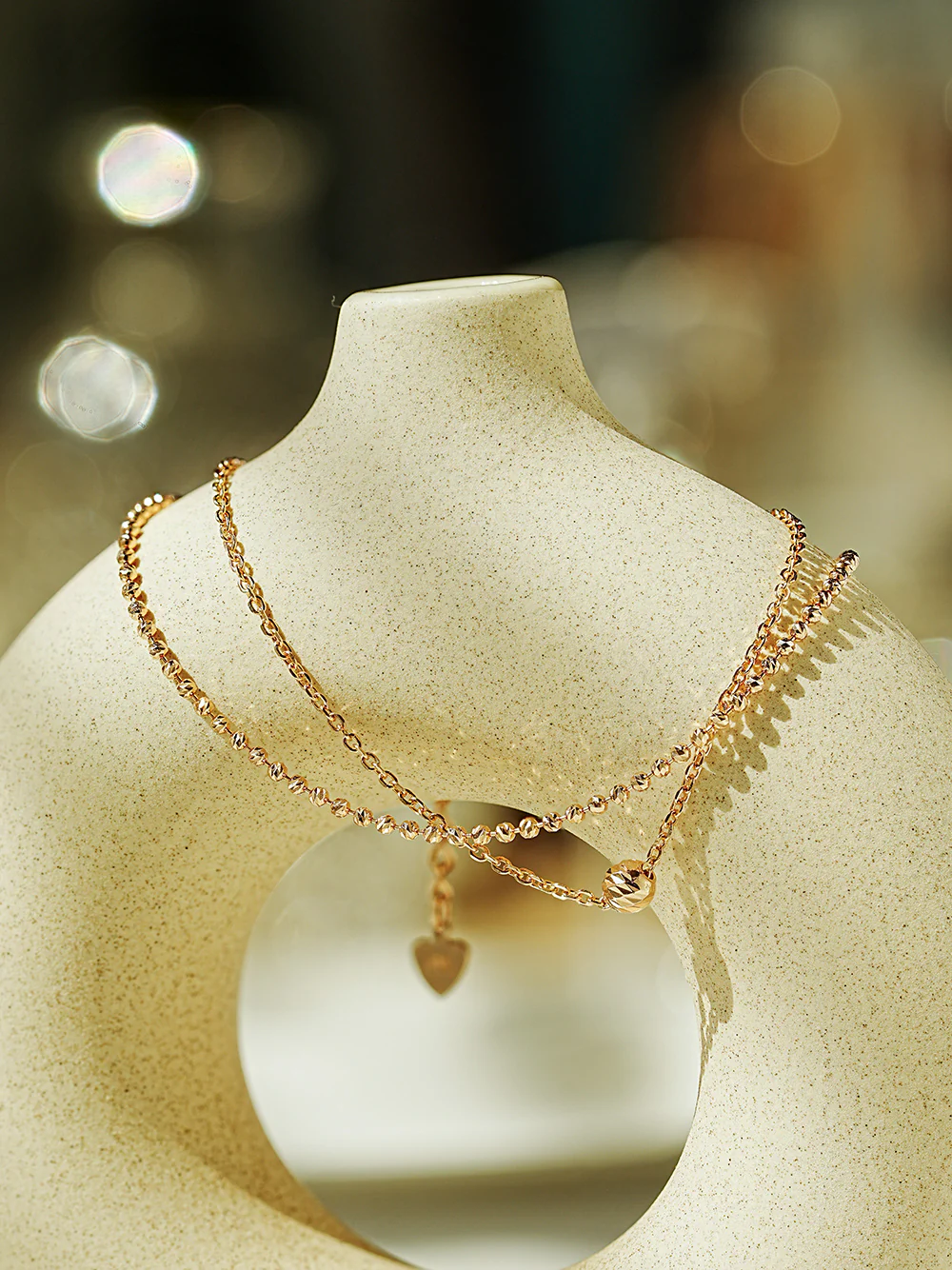 14K 18K Gold Cutting Ball Two Layered Bracelet - Image 7