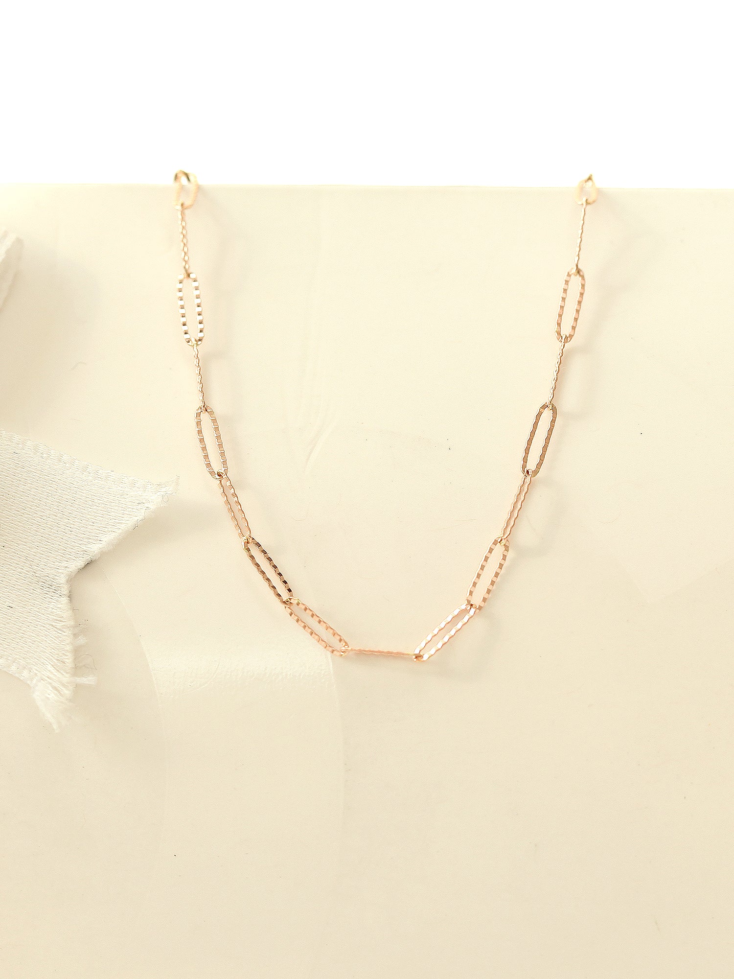 14K 18K Gold Cutting Chain Necklace - Image 3