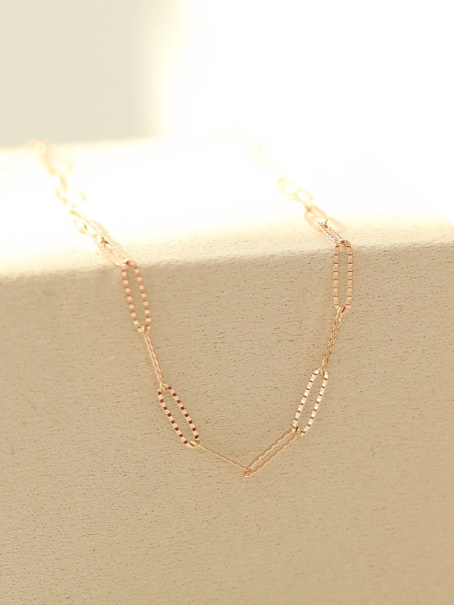14K 18K Gold Cutting Chain Necklace - Image 4