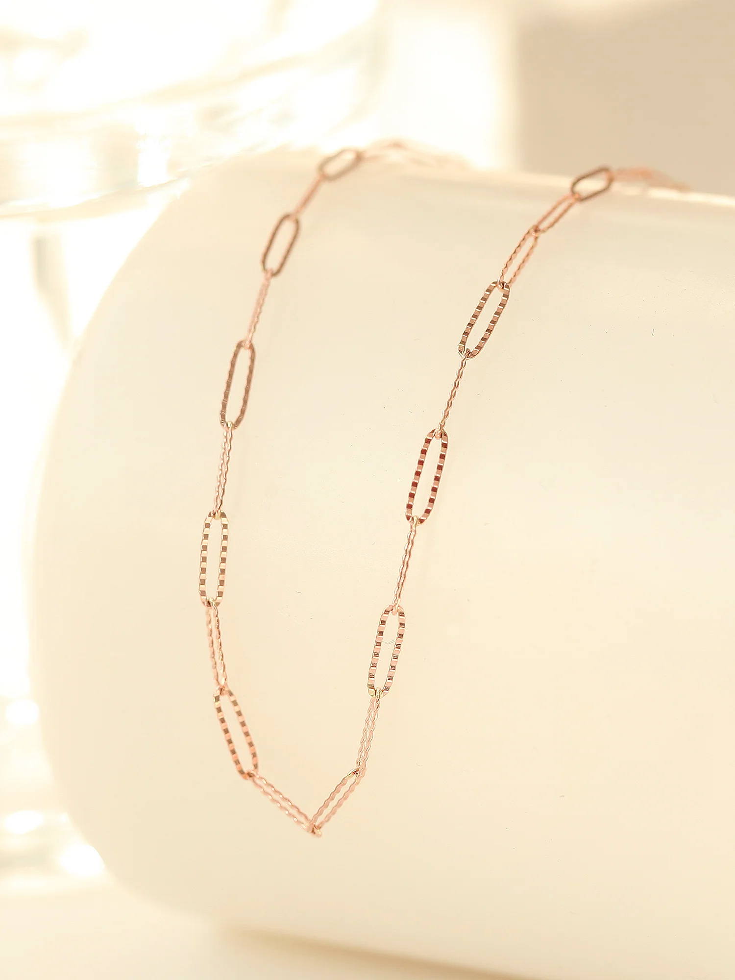 14K 18K Gold Cutting Chain Necklace - Image 5