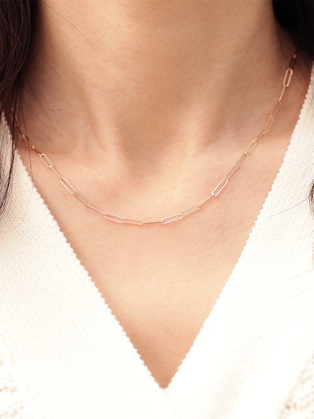 14K 18K Gold Cutting Chain Necklace - Image 6