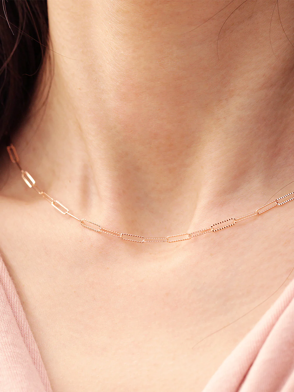 14K 18K Gold Cutting Chain Necklace - Image 8