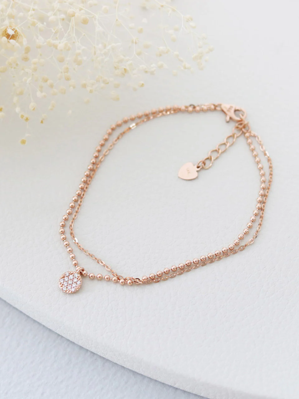 14K 18K Gold CZ Charm Ball Bracelet - Image 4