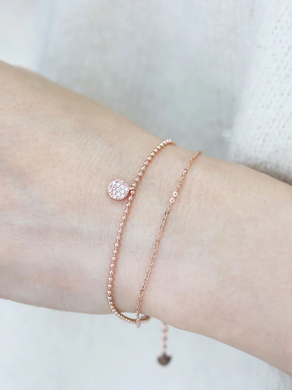 14K 18K Gold CZ Charm Ball Bracelet - Image 8