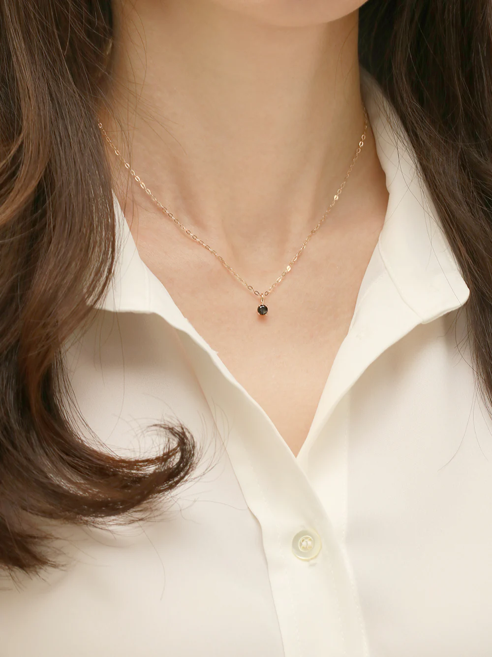 14K 18K Gold Daily Round Cubic Necklace Pendant - Image 10