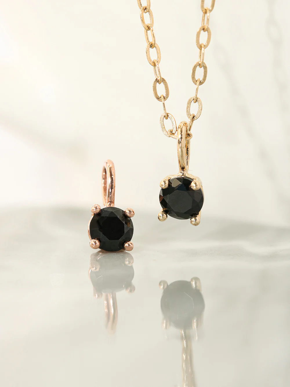 14K 18K Gold Daily Round Cubic Necklace Pendant - Image 11