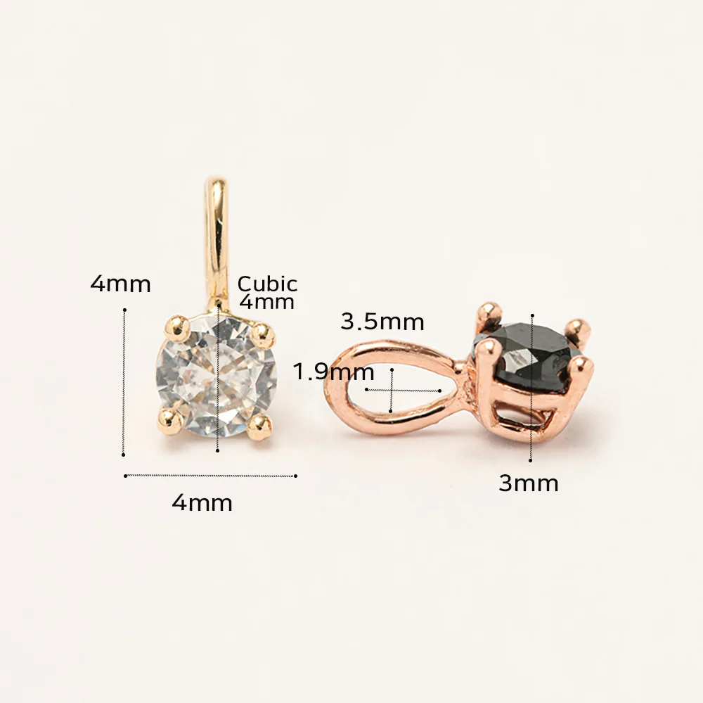14K 18K Gold Daily Round Cubic Necklace Pendant - Image 13