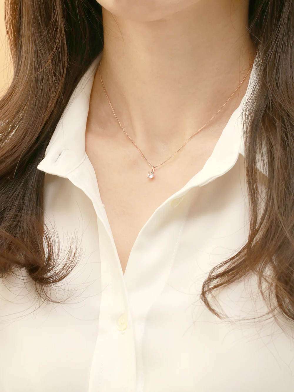 14K 18K Gold Daily Round Cubic Necklace Pendant - Image 2