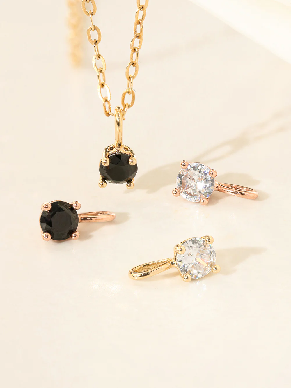 14K 18K Gold Daily Round Cubic Necklace Pendant - Image 3