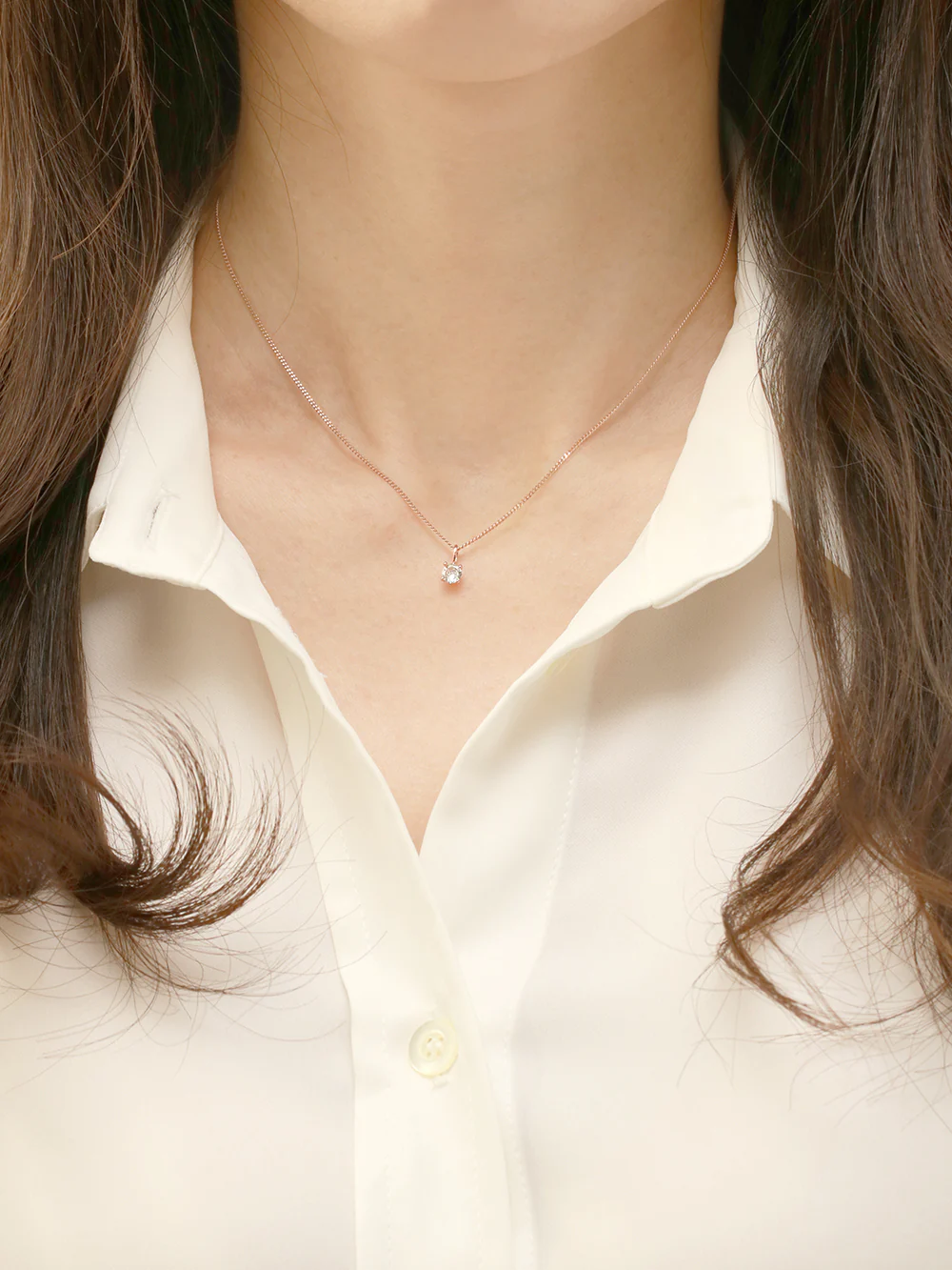 14K 18K Gold Daily Round Cubic Necklace Pendant - Image 4