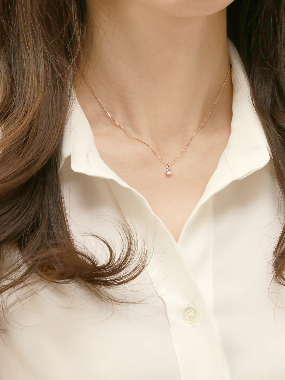 14K 18K Gold Daily Round Cubic Necklace Pendant - Image 6