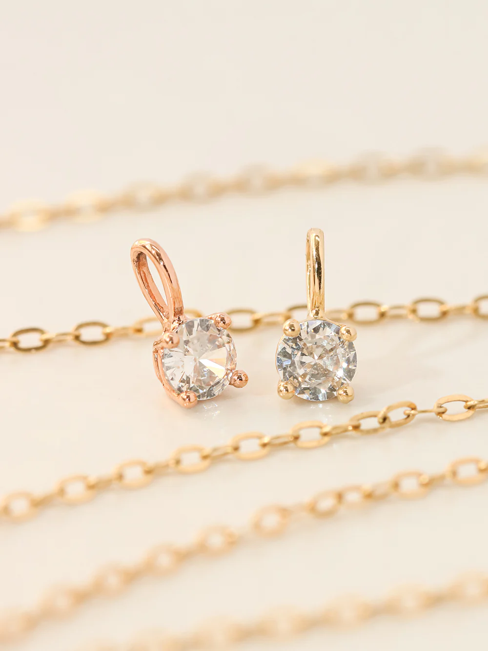 14K 18K Gold Daily Round Cubic Necklace Pendant - Image 9