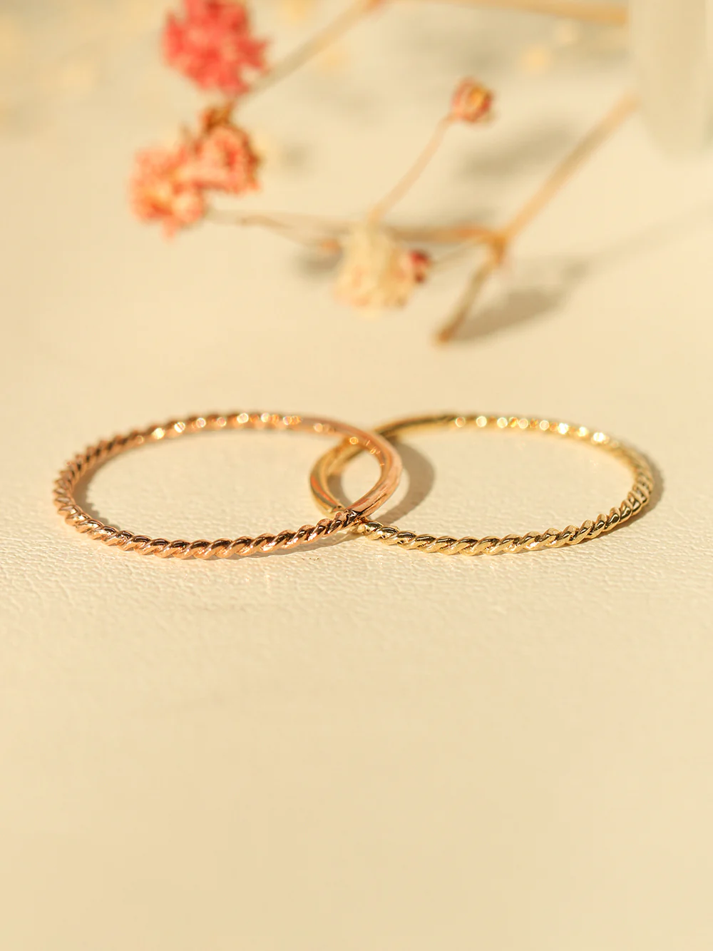 14K 18K Gold Daily Twist Plain Layered Guard Ring - Image 11
