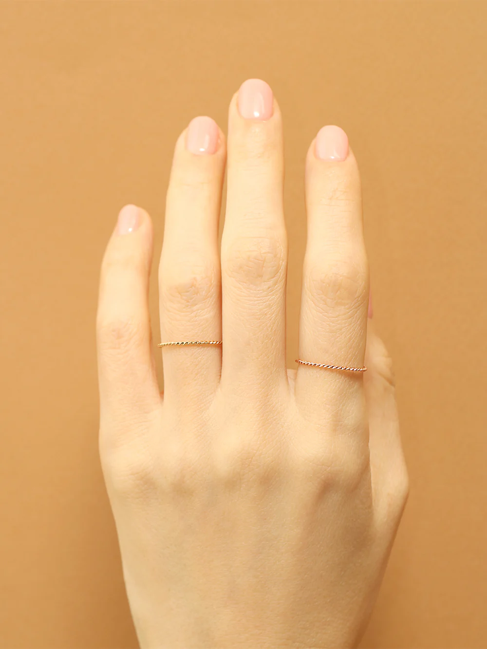 14K 18K Gold Daily Twist Plain Layered Guard Ring - Image 4