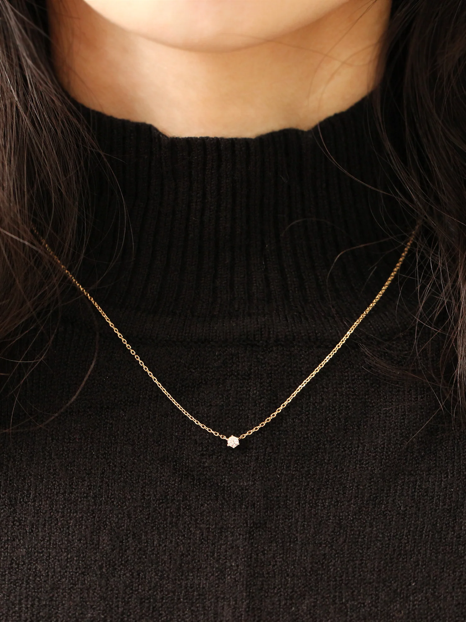 14K 18K Gold Delicate CZ Necklace - Image 5