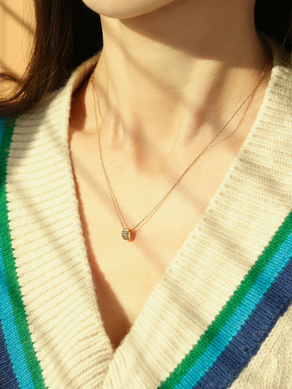 14K 18K Gold Embossed Ring Necklace Pendant - Image 4