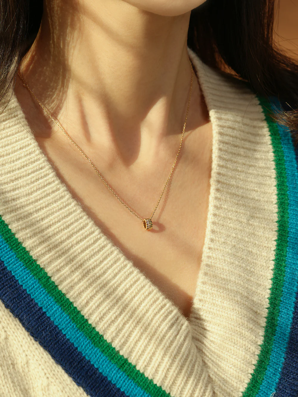 14K 18K Gold Embossed Ring Necklace Pendant - Image 8