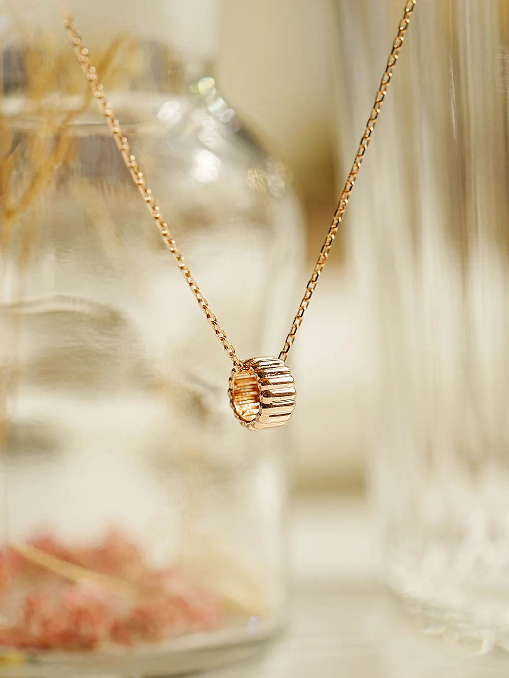 14K 18K Gold Embossed Ring Necklace Pendant - Image 9