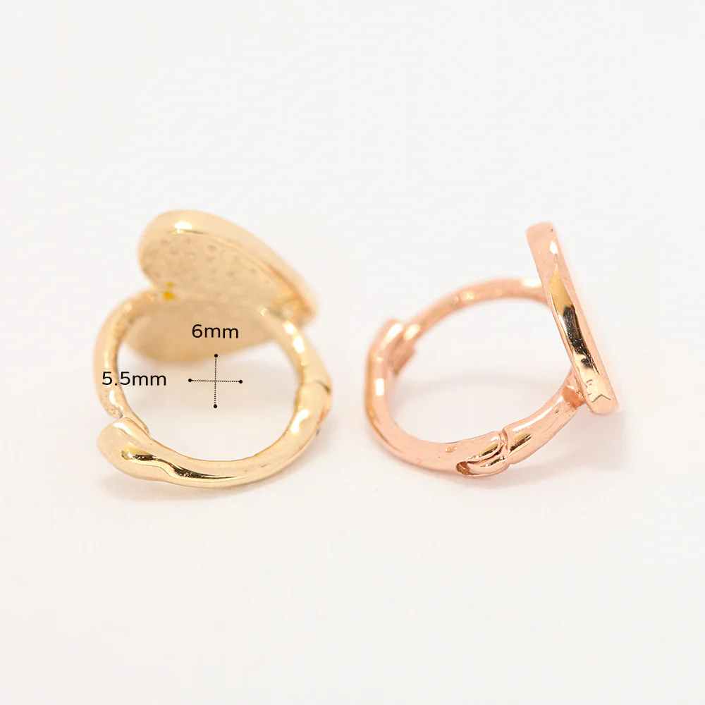 14K 18K Gold Enamel Heart Cartilage Hoop Earring - Image 15
