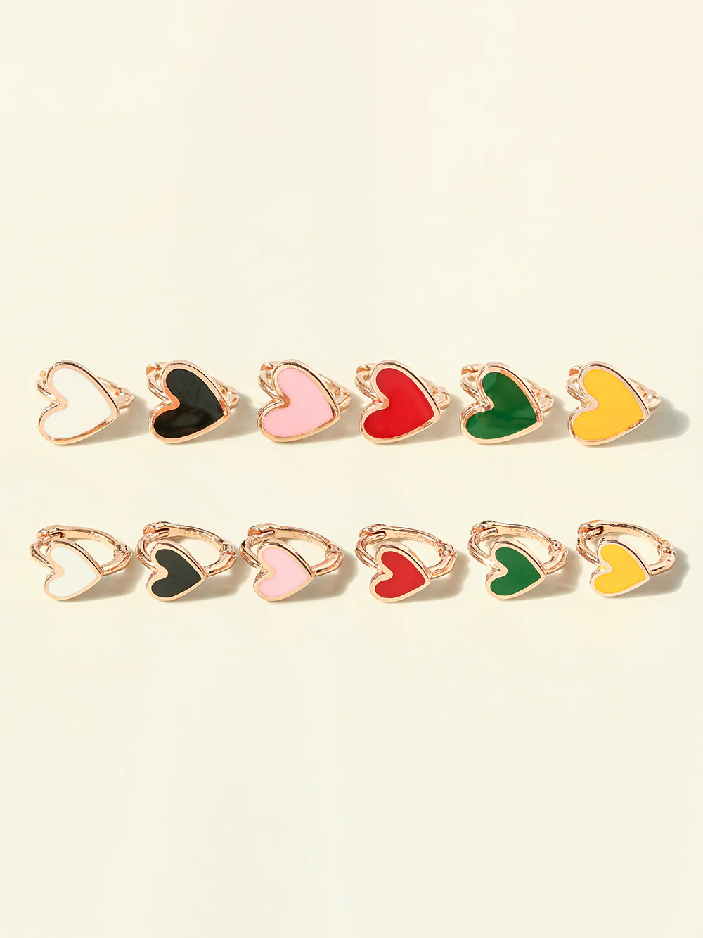 14K 18K Gold Enamel Heart Cartilage Hoop Earring - Image 5