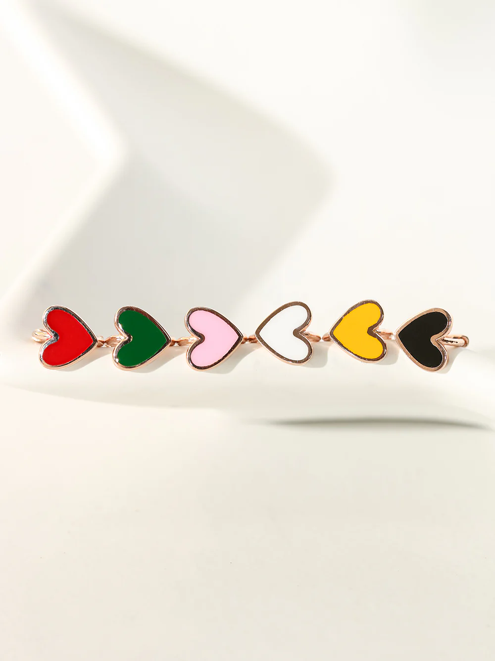 14K 18K Gold Enamel Heart Cartilage Hoop Earring - Image 7