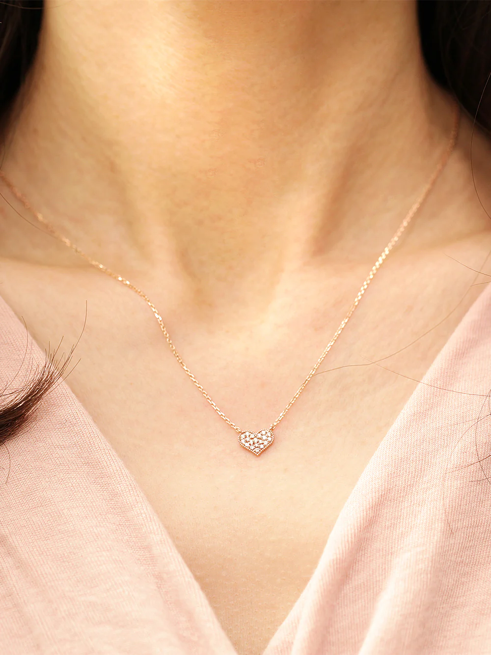 14K 18K Gold Flat Cubic Heart Necklace - Image 6