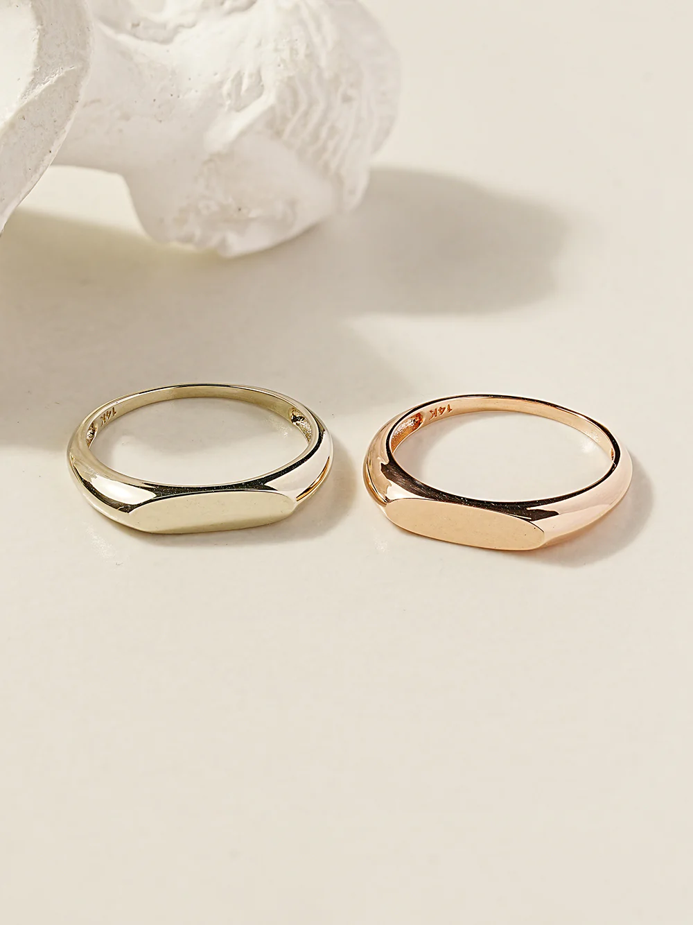 14K 18K Gold Flat Engraving Lettering Ring - Image 10