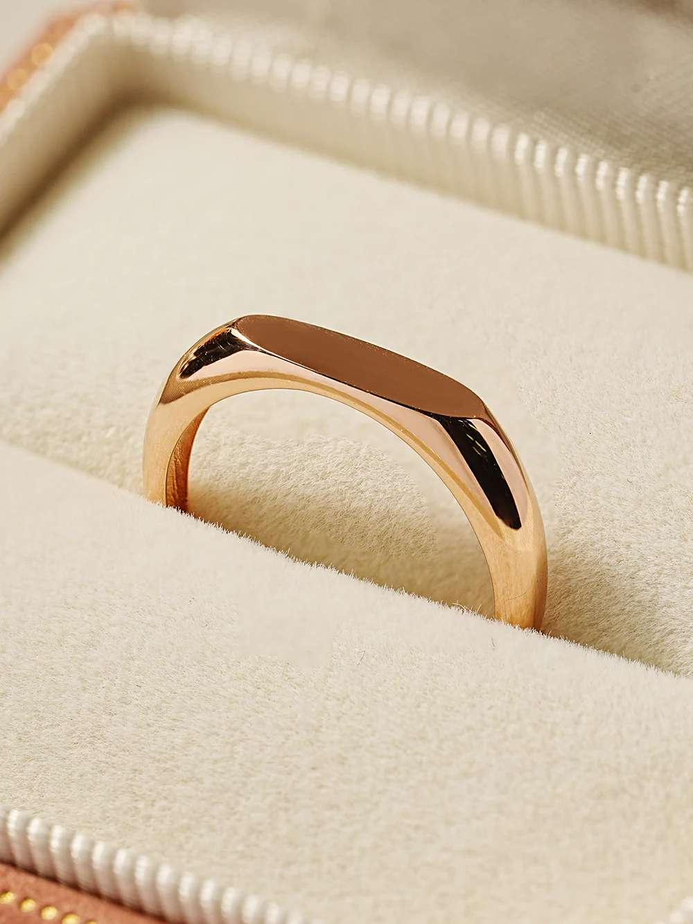 14K 18K Gold Flat Engraving Lettering Ring - Image 12