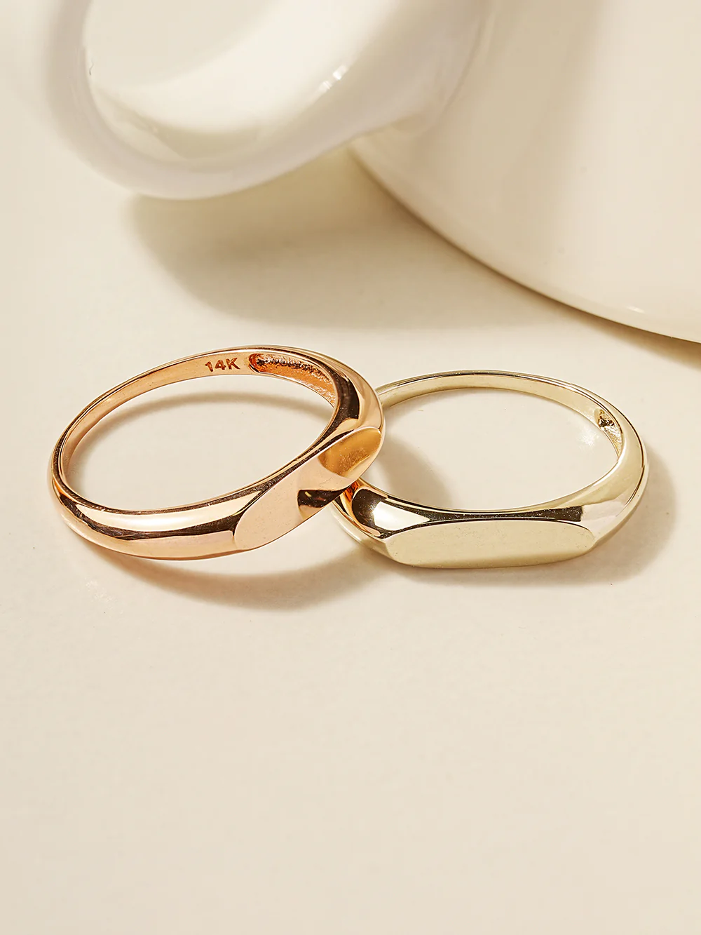 14K 18K Gold Flat Engraving Lettering Ring - Image 14