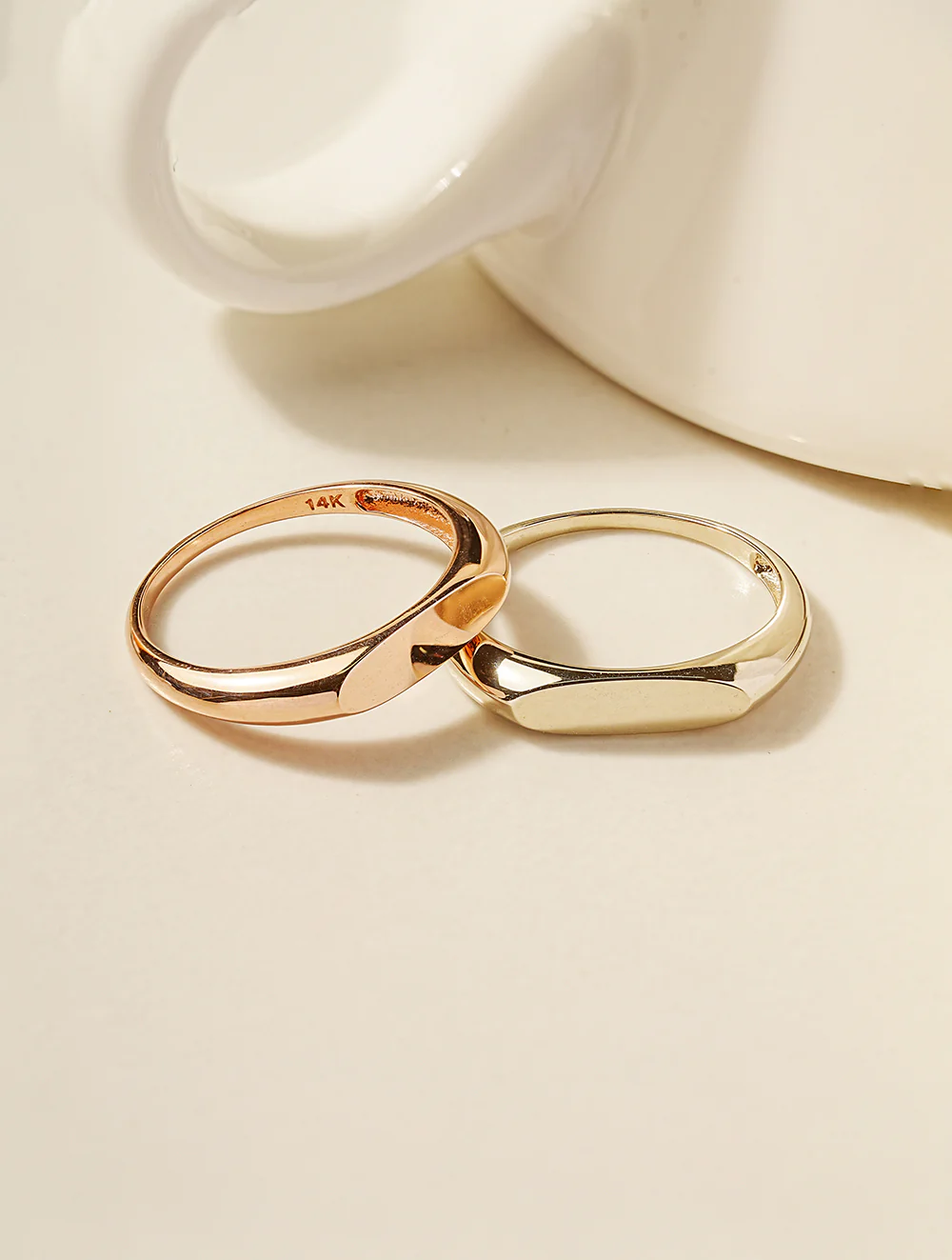 14K 18K Gold Flat Engraving Lettering Ring - Image 22