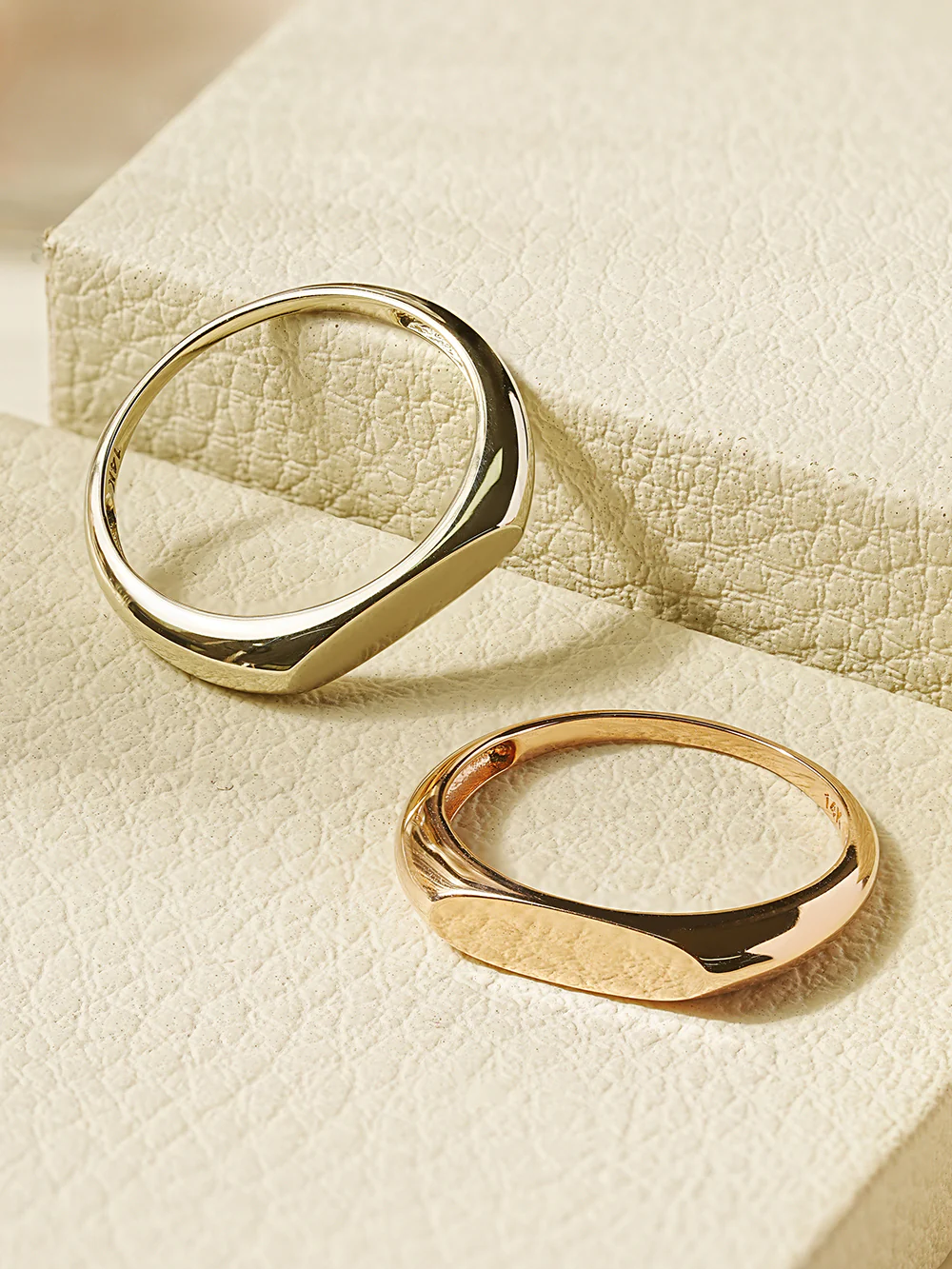 14K 18K Gold Flat Engraving Lettering Ring - Image 23