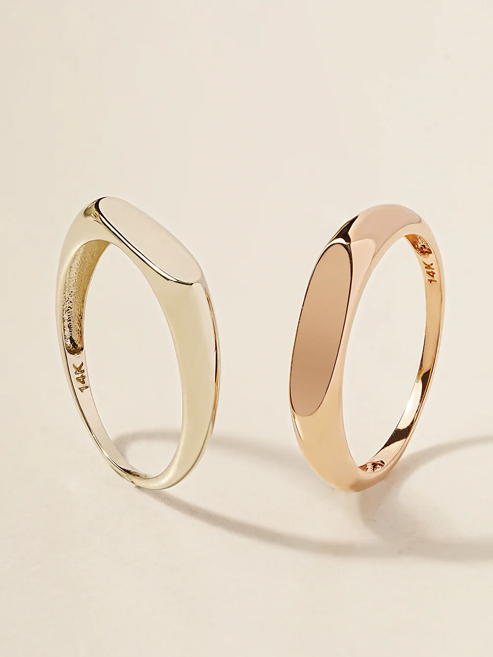 14K 18K Gold Flat Engraving Lettering Ring - Image 25