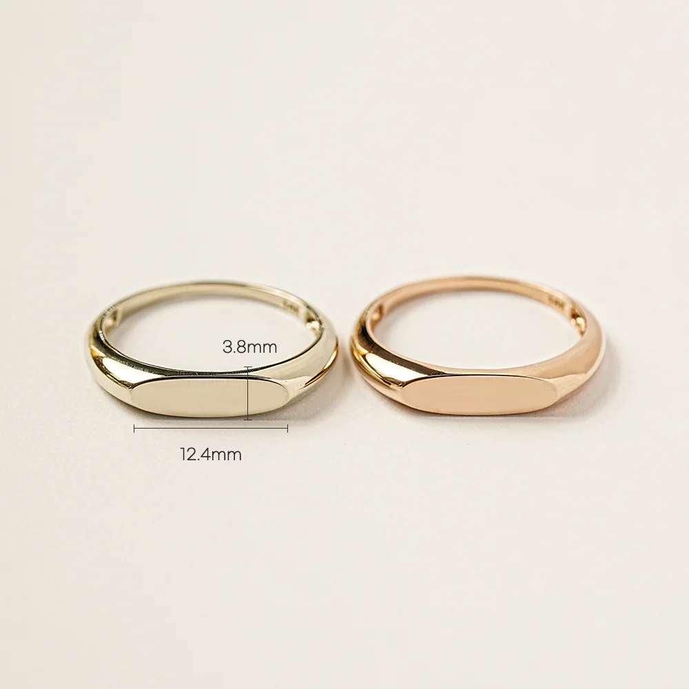 14K 18K Gold Flat Engraving Lettering Ring - Image 28