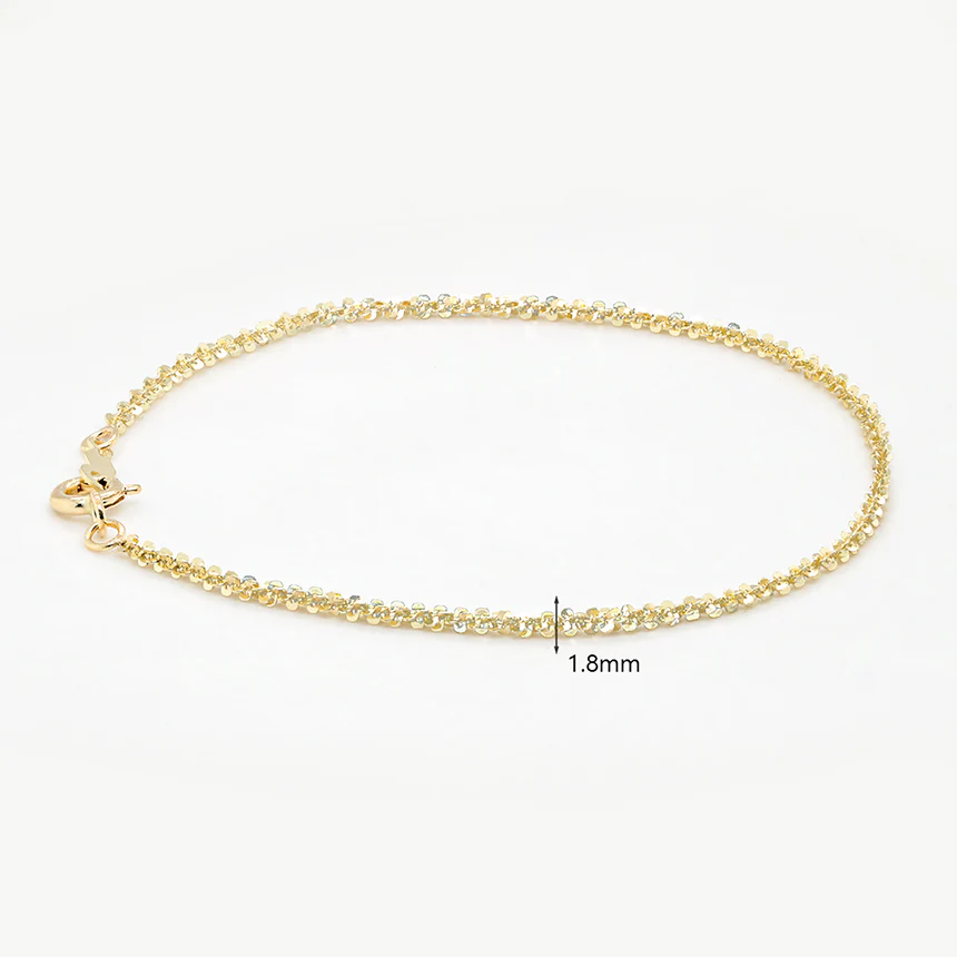 14K 18K Gold Glittering Sequins Bracelet - Image 11