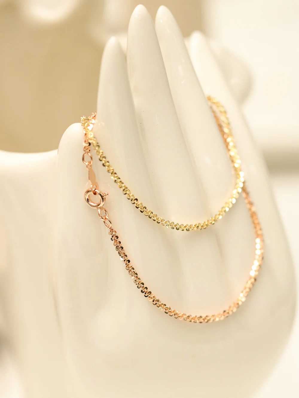14K 18K Gold Glittering Sequins Bracelet - Image 5