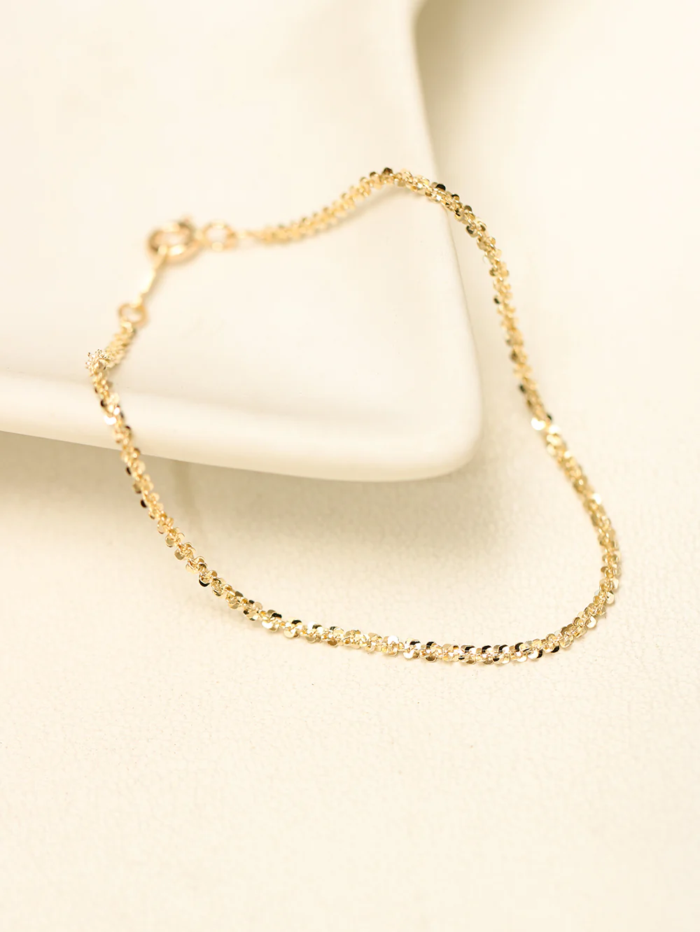 14K 18K Gold Glittering Sequins Bracelet - Image 9