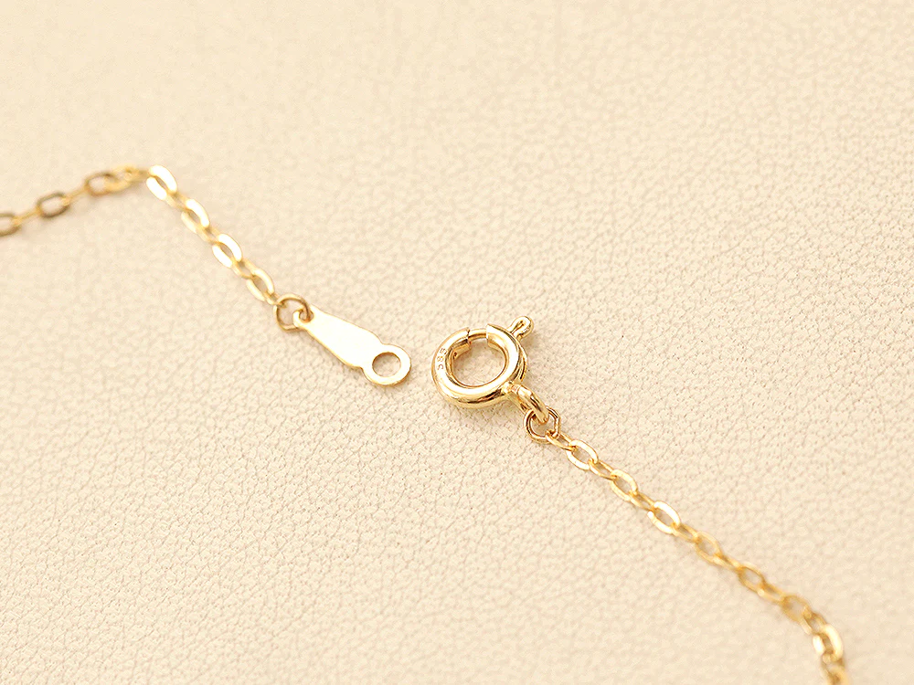 14K 18K Gold Glossy H Necklace - Image 9
