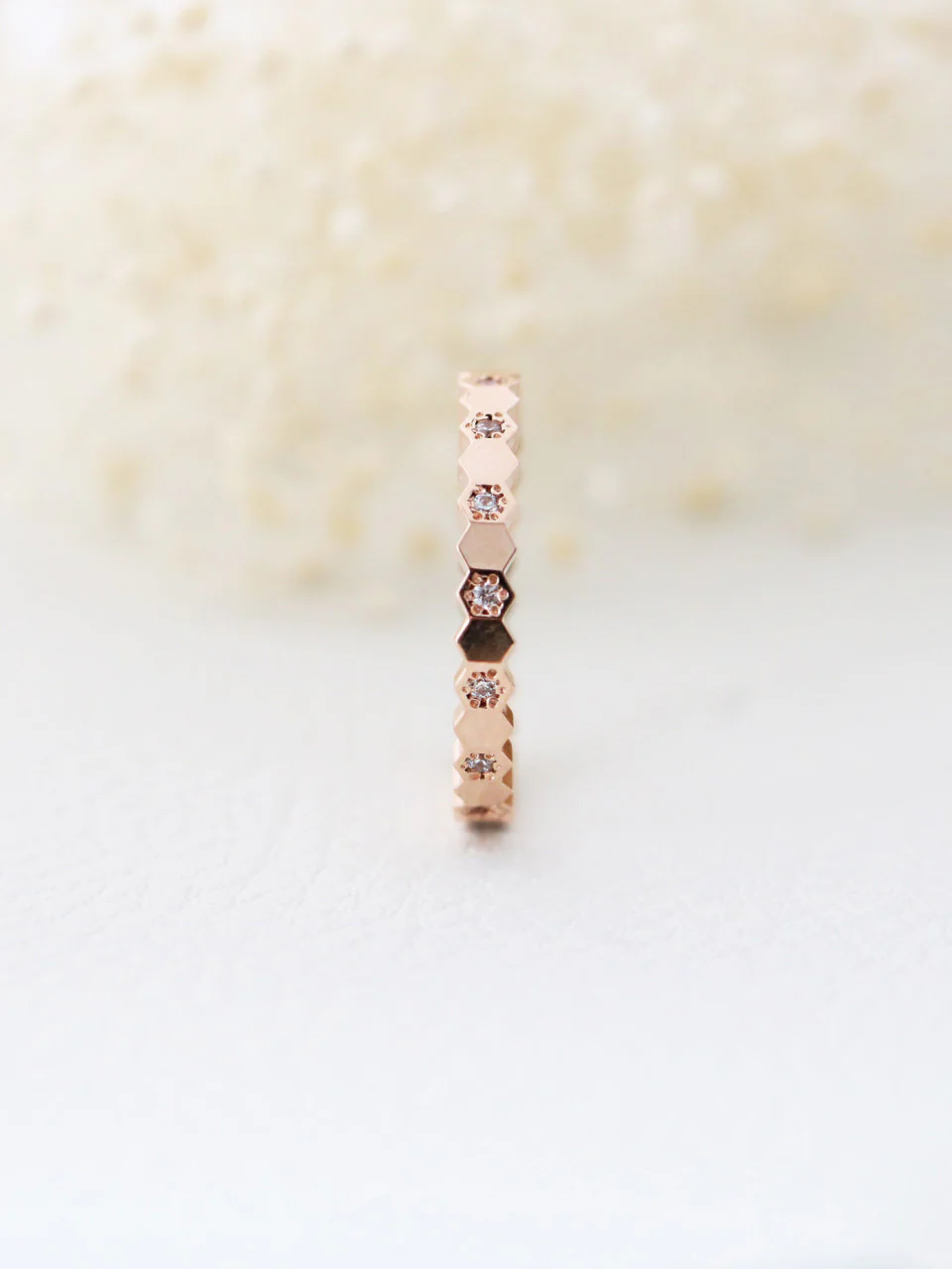 14K 18K Gold Hexagon Cubic Ring - Image 3