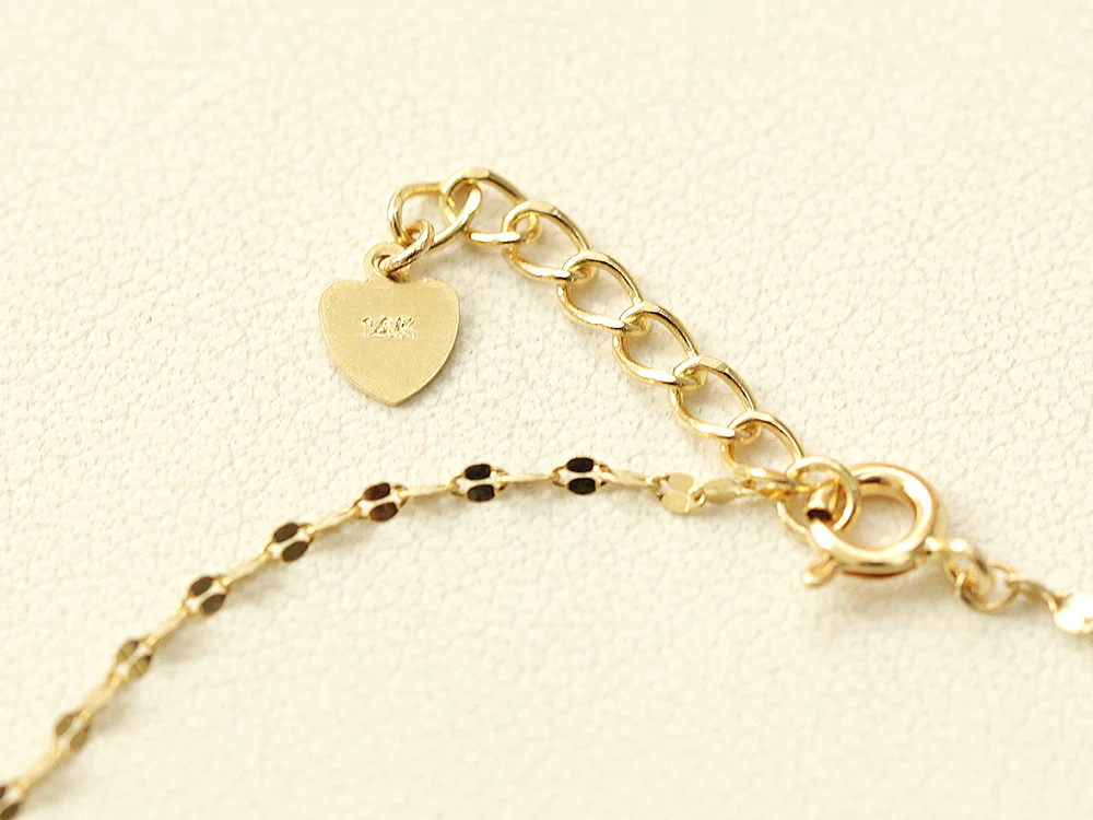14K 18K Gold Initial Anklet Bracelet - Image 12