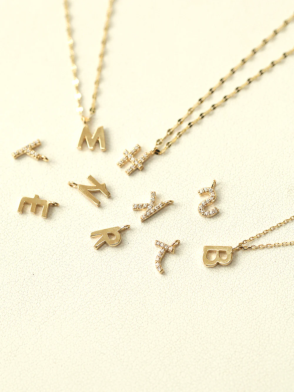 14K 18K Gold Initial Anklet Bracelet - Image 7