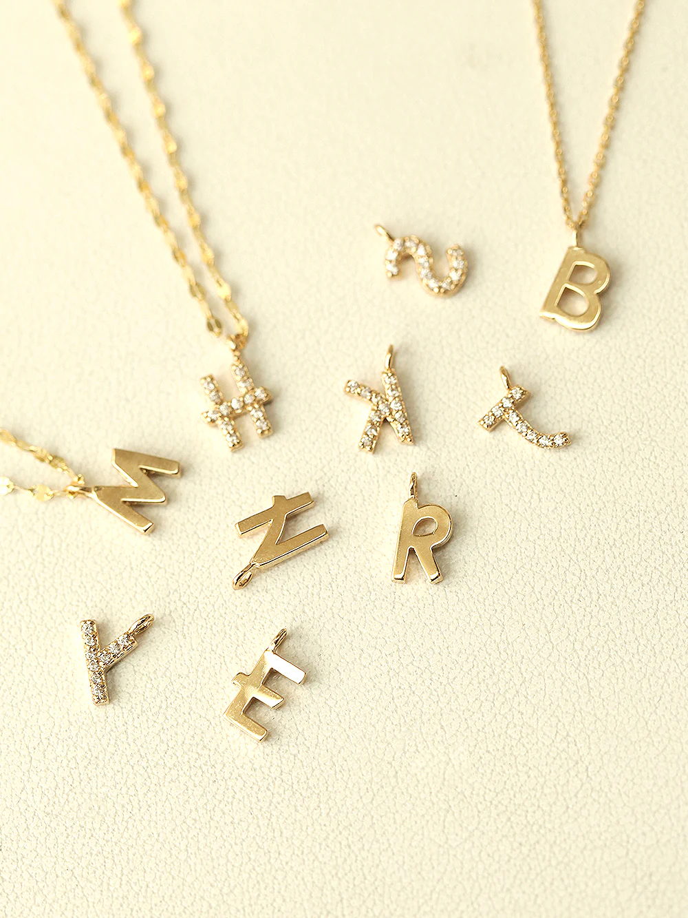 14K 18K Gold Initial Anklet Bracelet - Image 8