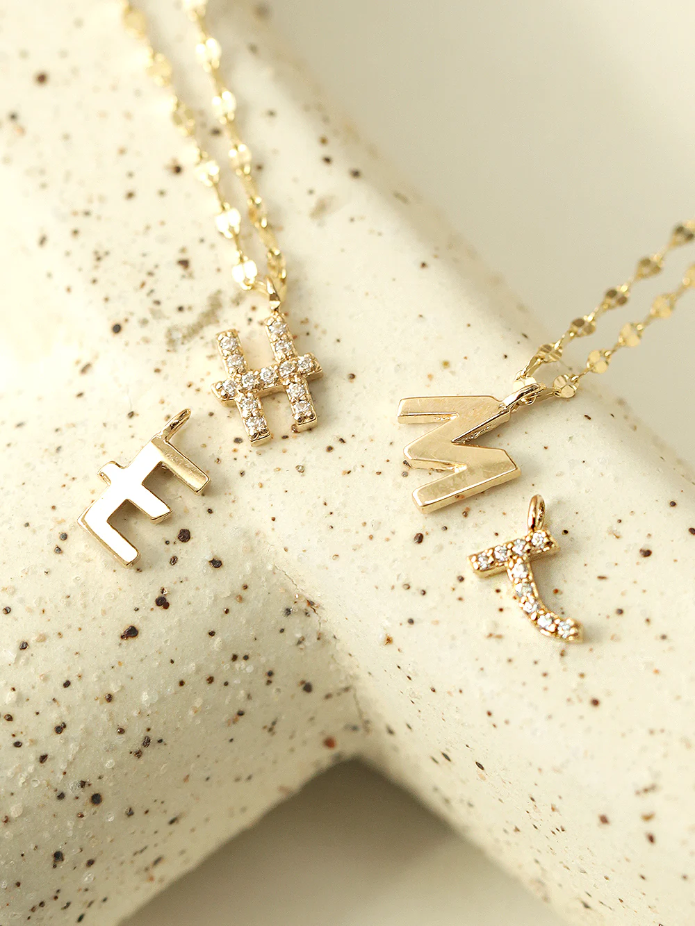 14K 18K Gold Initial Anklet Bracelet - Image 9