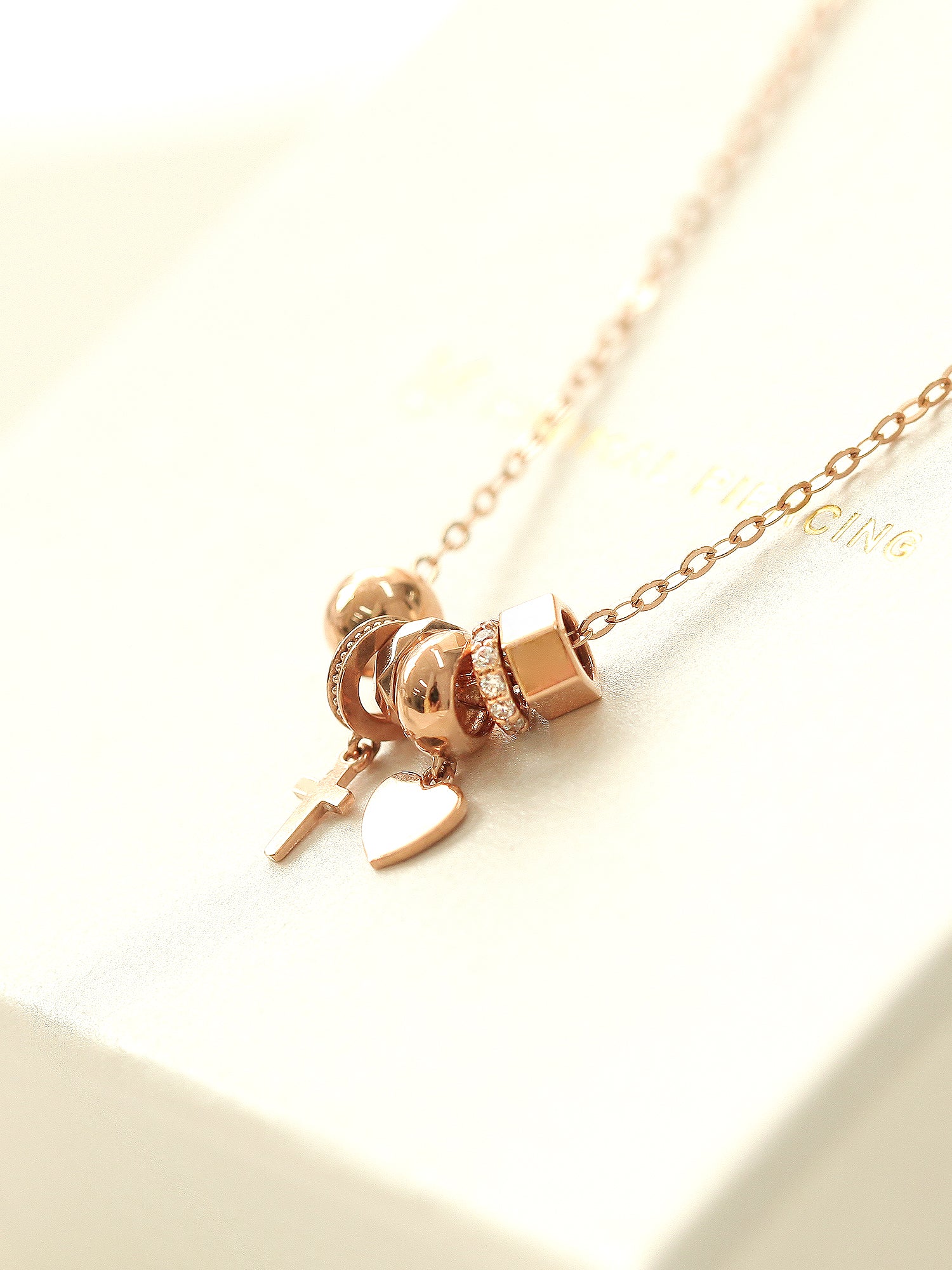14K 18K Gold Layered Bling Charm Necklace - Image 8